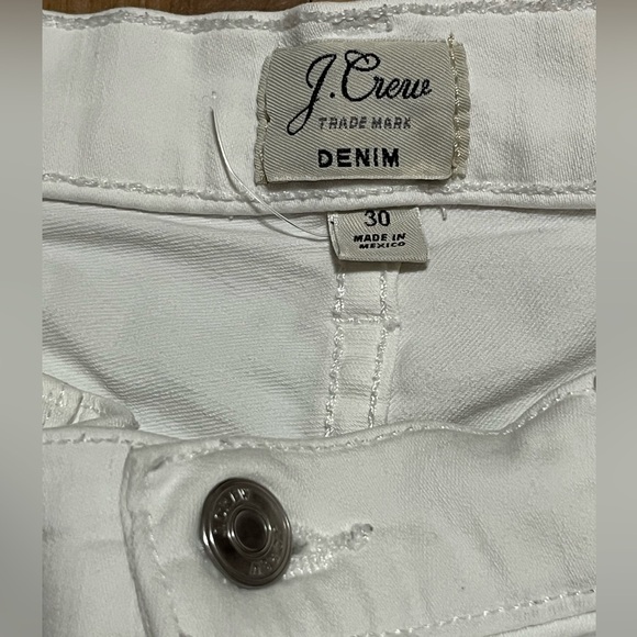 J.Crew White Denim Shorts Size 30 Raw Hem Stretch Summer Classic - Picture 4 of 8